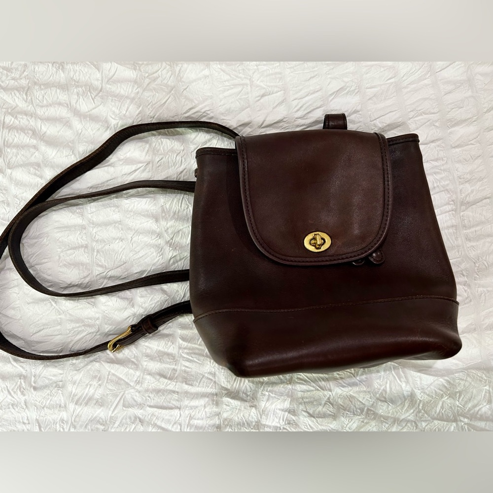 Coach Authentic 100% Leather Drawstring Backpack … - image 1